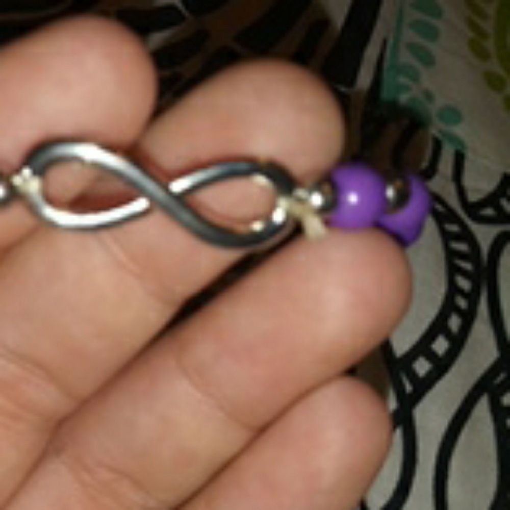 A purple infinite bracelet